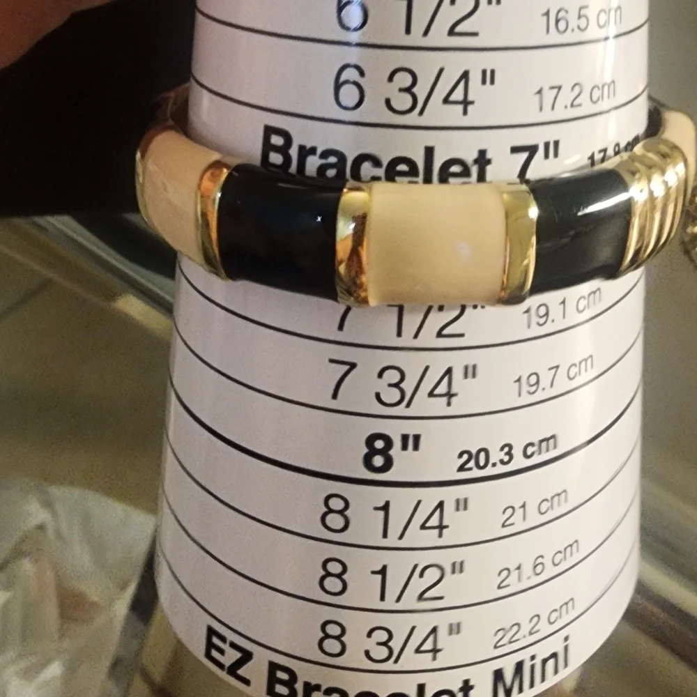 Gold Tone and Black‎ Bangle Bracelet